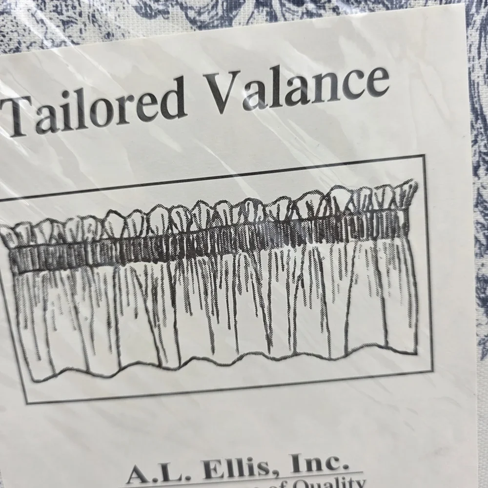 New Ellis Victoria Toile 20739 Deep Tailored Valance Window Curtain Blue 70x 15